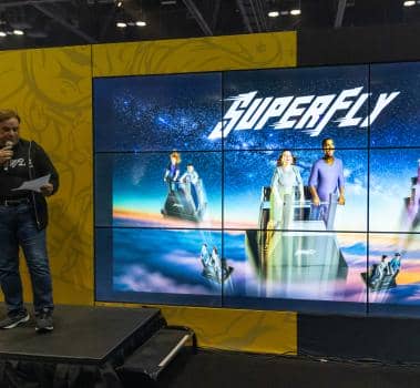 SuperFly attraction reveal from Triotech at IAAPA Expo 2023